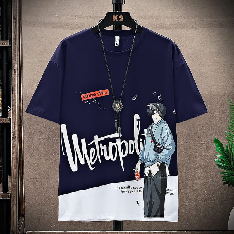 ATASAN KAOS PRIA LENGAN PENDEK METROPOLIS BAJU COWOK FASHION KEKINIAN