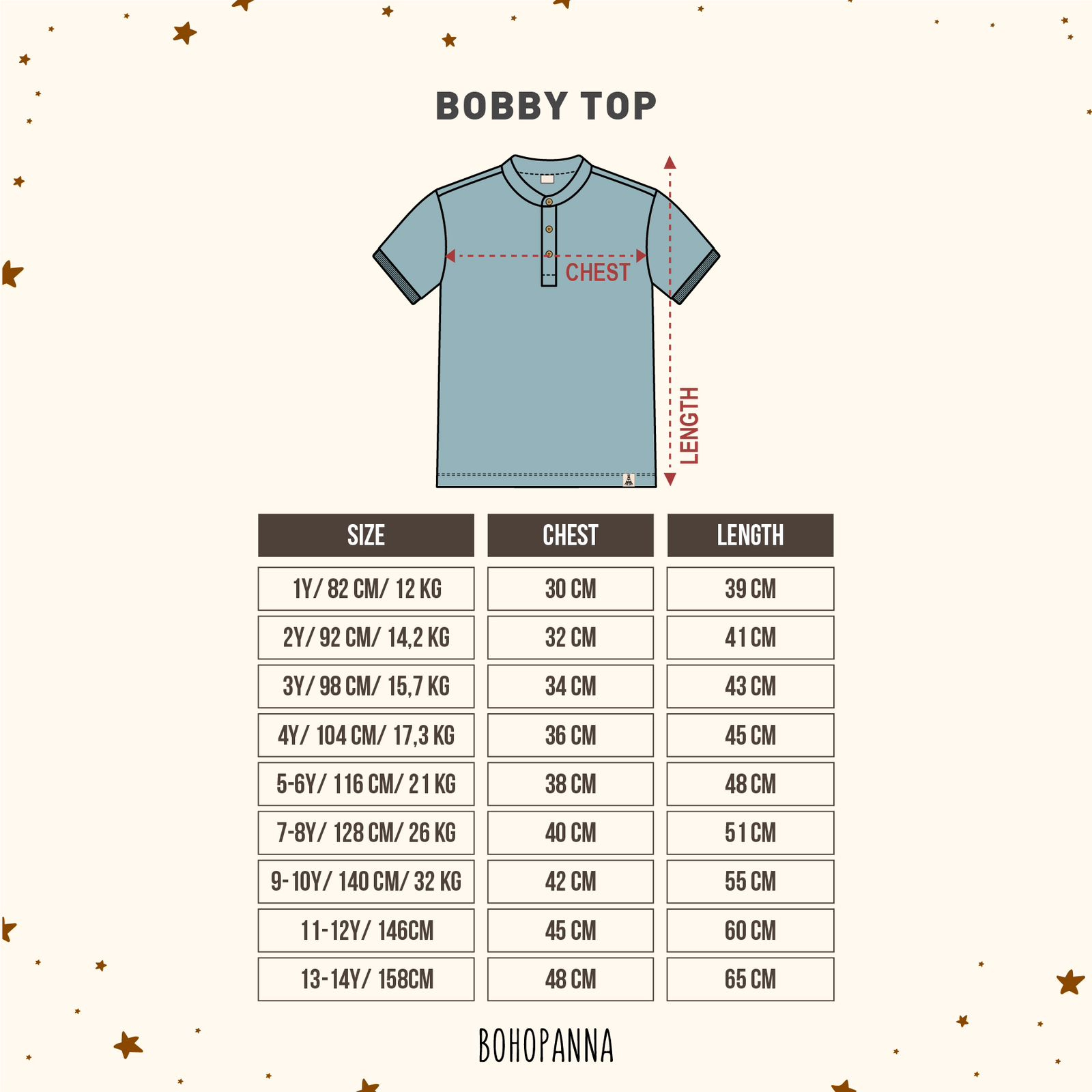 Bohopanna Bobby Top - Atasan Anak Laki-laki 1-10 tahun