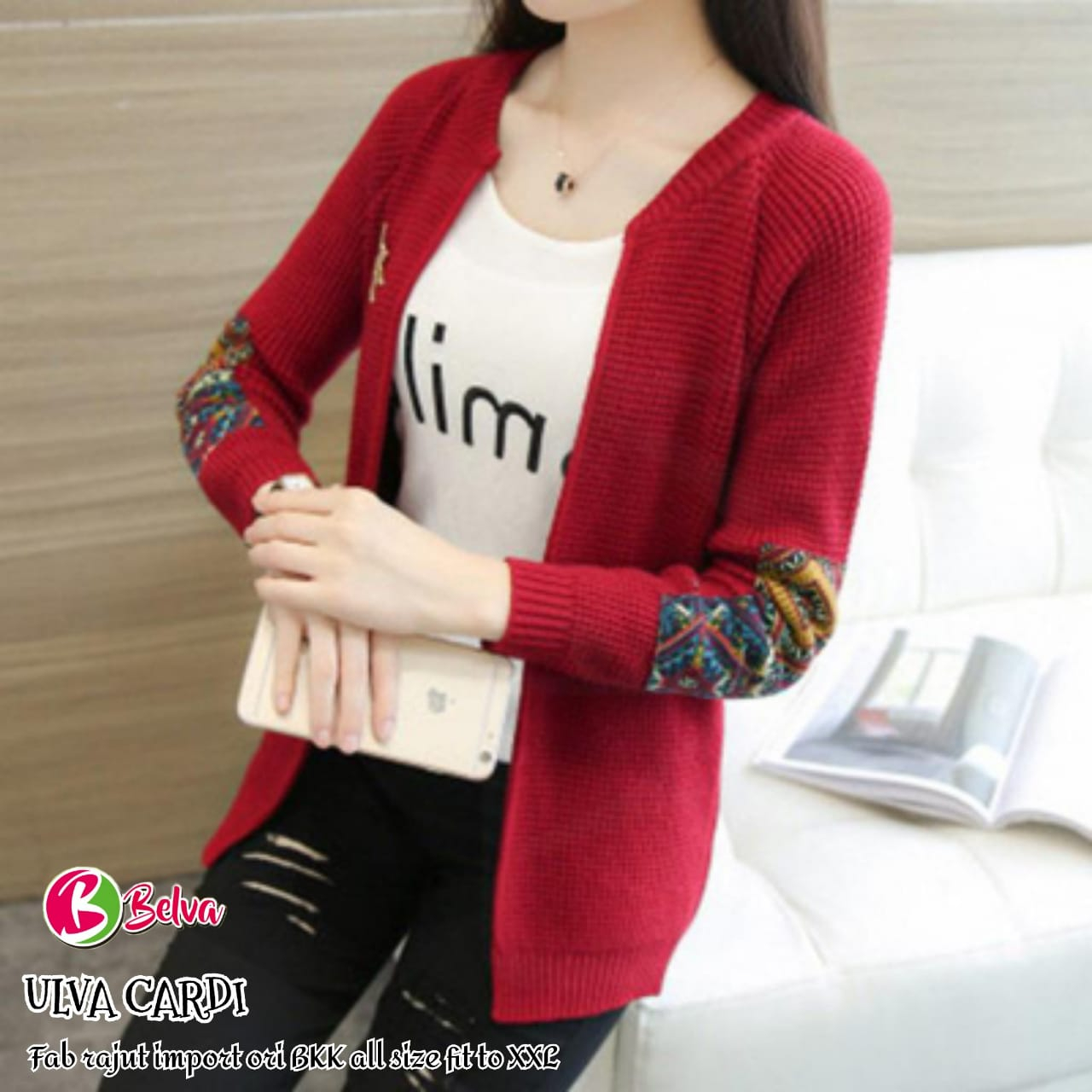 ULVA KIMO CARDI / 5.7 / BAHAN RAJUT PREMIUM / CARDIGAN WANITA ALLSIZE / FIT TO XXL / BELVA