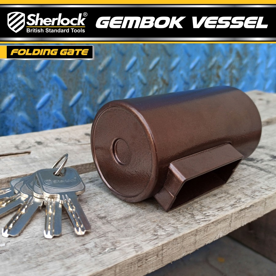 Gembok Tabung Vessel Sherlock Original Gembok Anti Maling Untuk Folding Gate