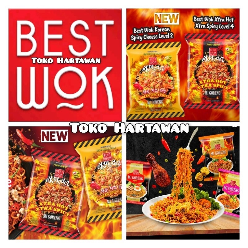 BEST WOK mie goreng 5 varian rasa Extra hot,Korean spicy,Original,Spicy, blackpepperseafood