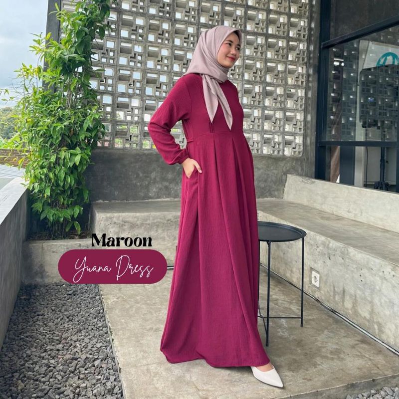 YUANA DRESS SIMPEL_ REMPEL MODEL TERBARU