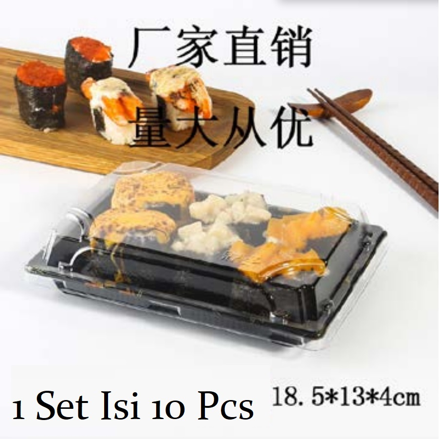 Mika Sushi 10 Pcs Kotak Sashimi Bento Tray Lunch Box Tempat Kue Cake