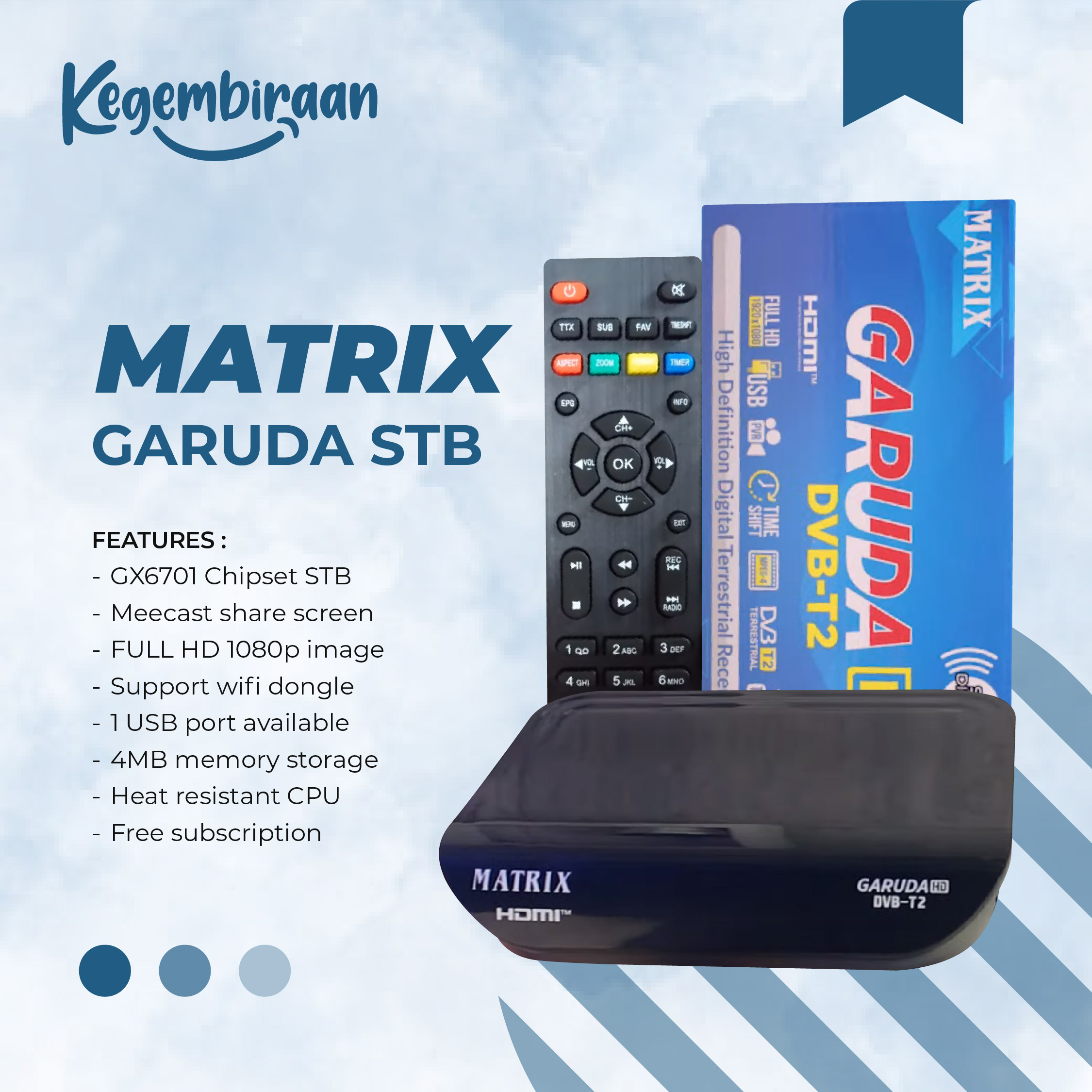 Set Top Box MATRIX Garuda DVB-T2 Digital TV KOMINFO Resmi