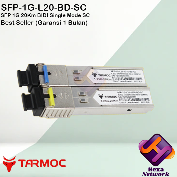 SFP 1G BIDI 20KM l Singlemode SC Mikrobits, Mikrotik, Cisco Compatible