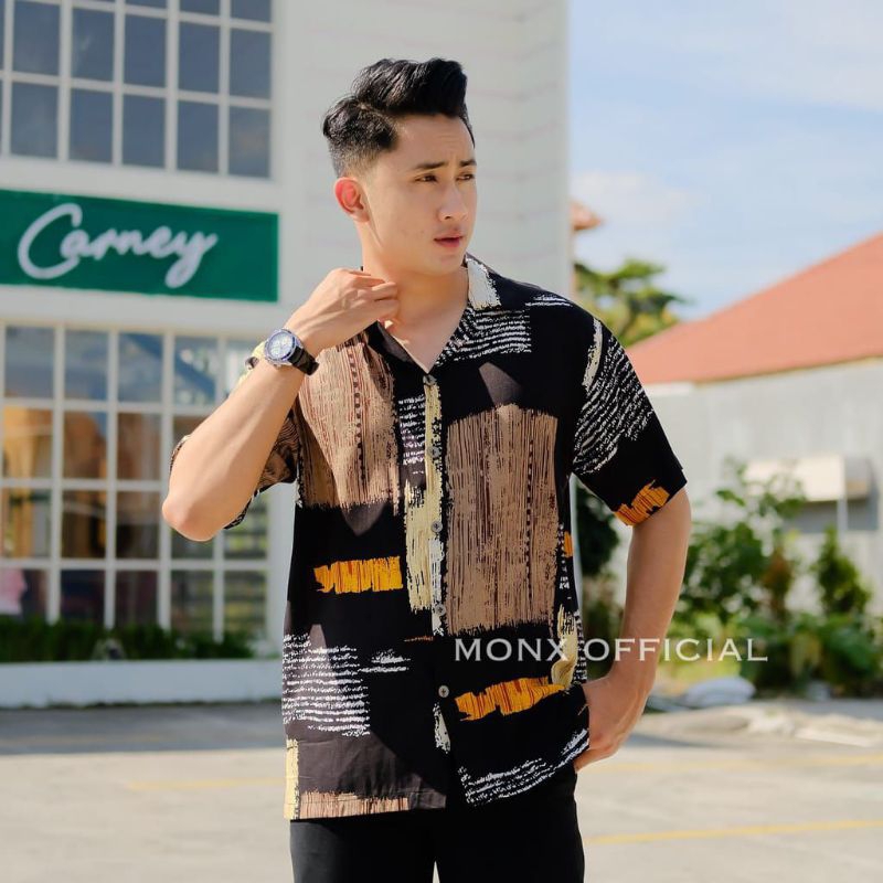 KEMEJA PRIA HEM BATIK HAWAI RAYON