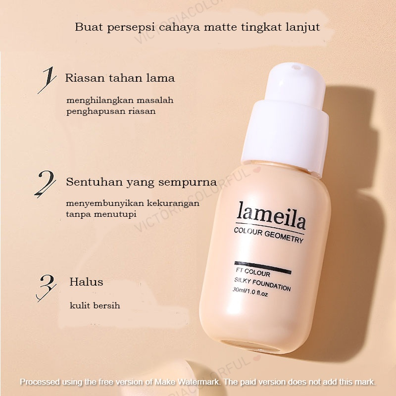 Lameila~Clear And Silky Foundation Concealer(Menutup Pori-Pori, Anti Minyak, Tahan lama, Tahan Air)