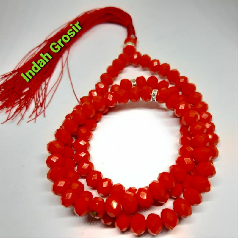 Tasbih kristal merah dop 7mm 99butir