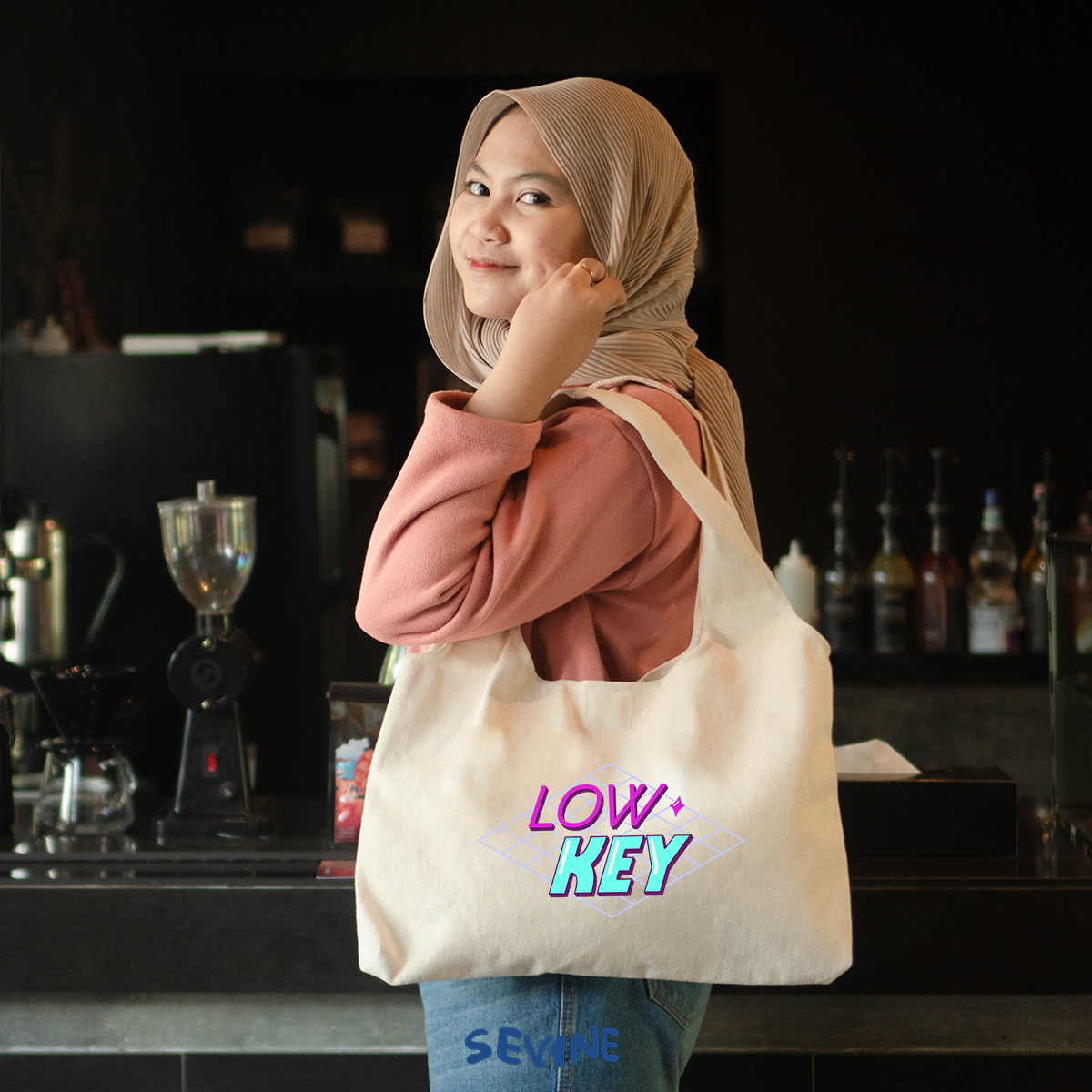 Sevine Tote Bag Kanvas Bonnie Tas Aesthetic Wanita Kuliah Fashion Laptop Sekolah Totebag Vintage Series - XG