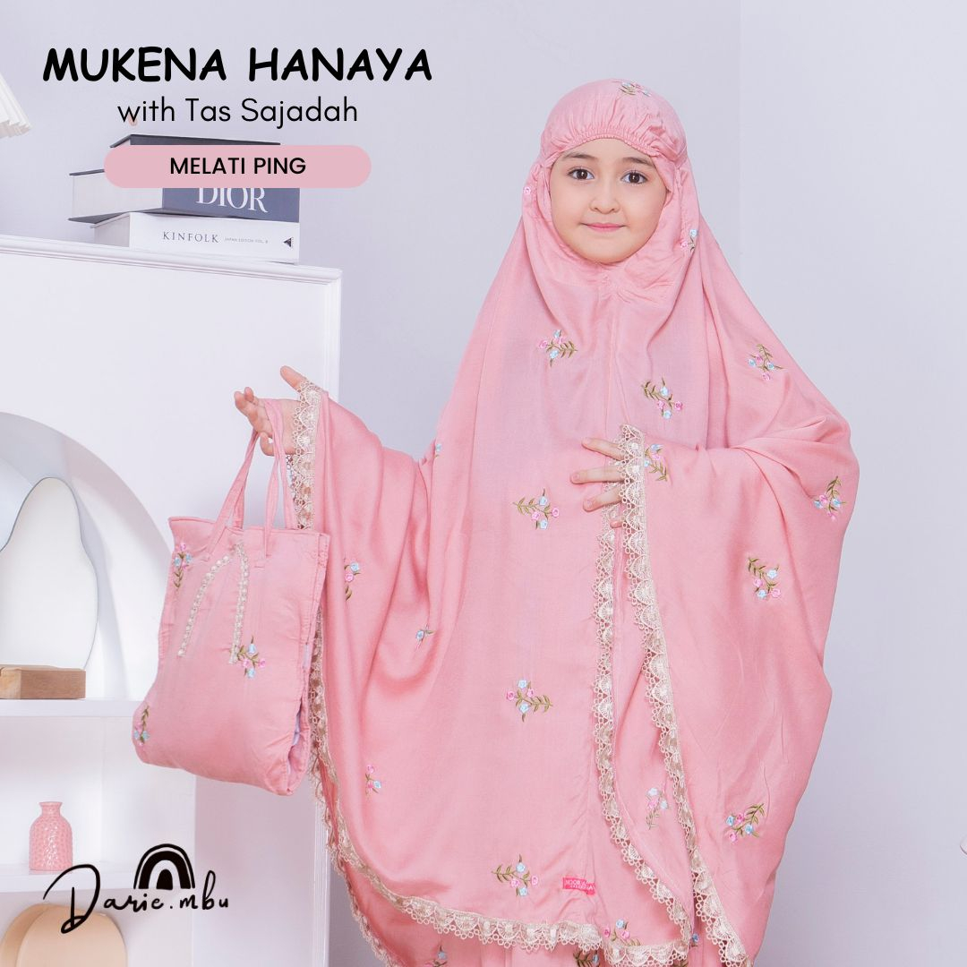 Mukena Anak Remaja Bordir Tas Sajadah Hanaya Katun Rayon Premium