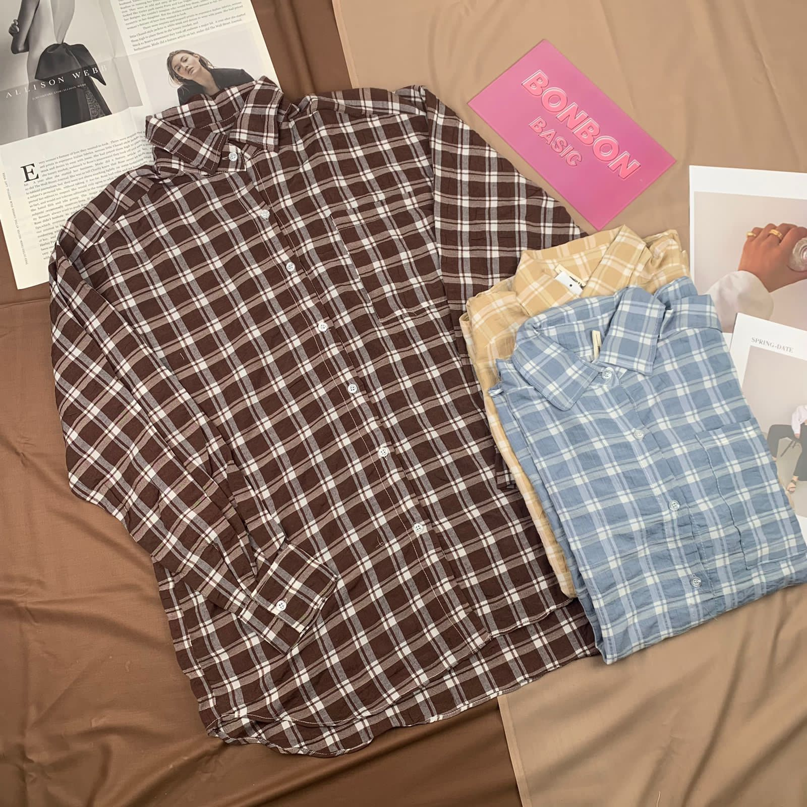 Kemeja Kotak Kotak Wanita I Kemeja Kotak Oversize I Kemeja Wanita Oversize Motif I Kemeja Motif Over