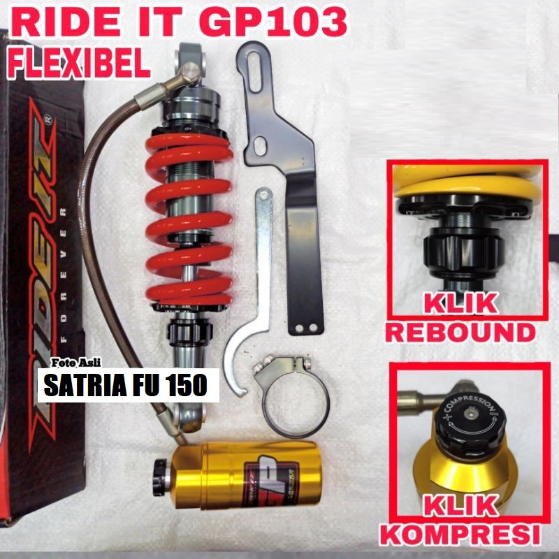 Shock Ride it GP 103 Satria Fu Monoshock Tabung Pisah Satria Fu Gp 103 Doublek Klik fu 150 GP Series klik Rebound Fungsi Shokbreaker Belakang Satria FU