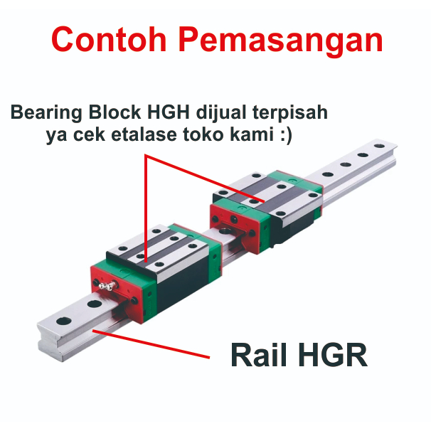 [HAEBOT] HIWIN Linear Guide Rail HGR15R10C HGR 15 15mm 1cm Rel CNC Laser CO2 Router Milling Plasma HGH15 Motion Industri Full Triplek Mesin Mekanik Otomasi