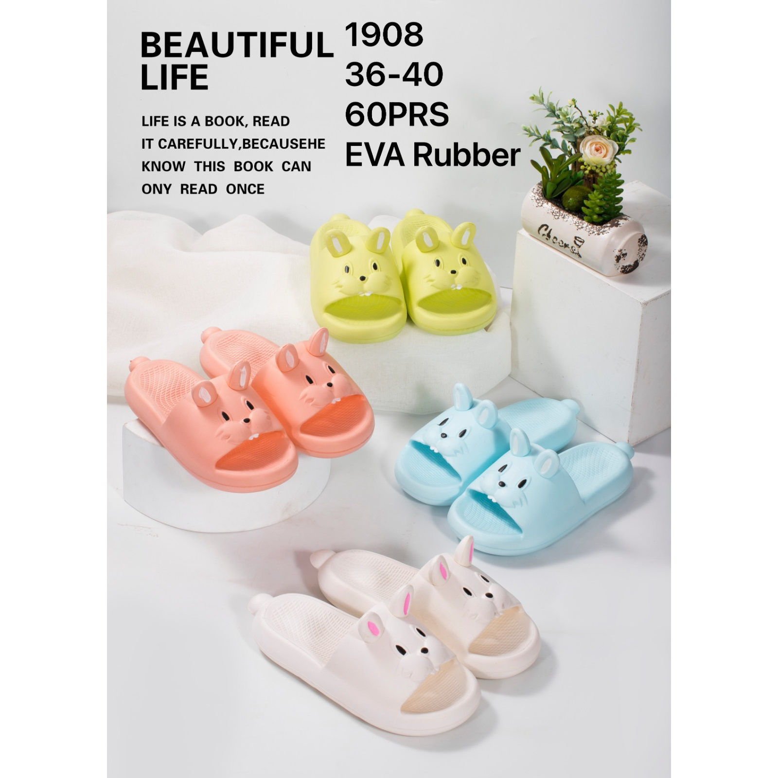 Sandal Slop Wanita Balance 1908 Sendal Slip Warna Rabbit Eva Rubber Jelly Original Kualitas Import Nyaman Empuk Awet Sol Anti Slip