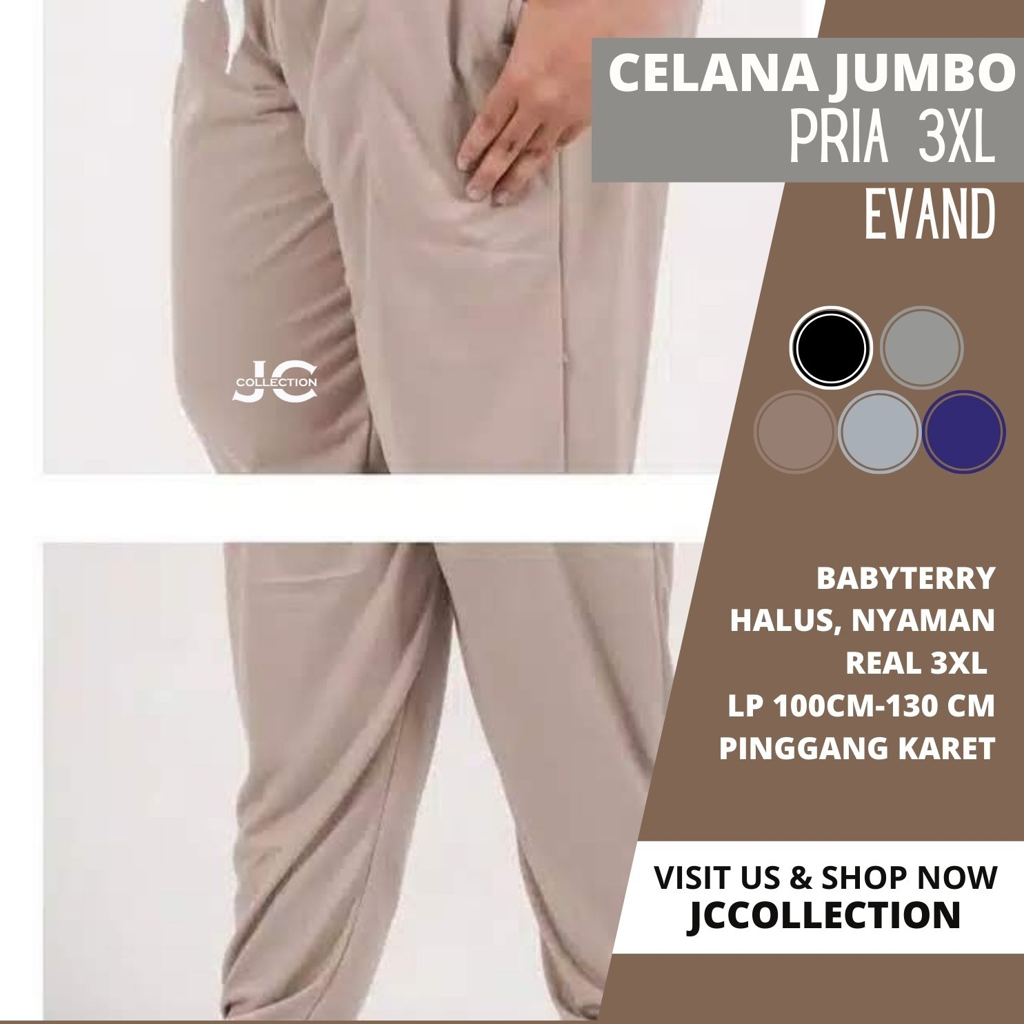 Celana Jogger Pria Jumbo 3XL - Evander / Big Size Training Joger Pants - JCCollections