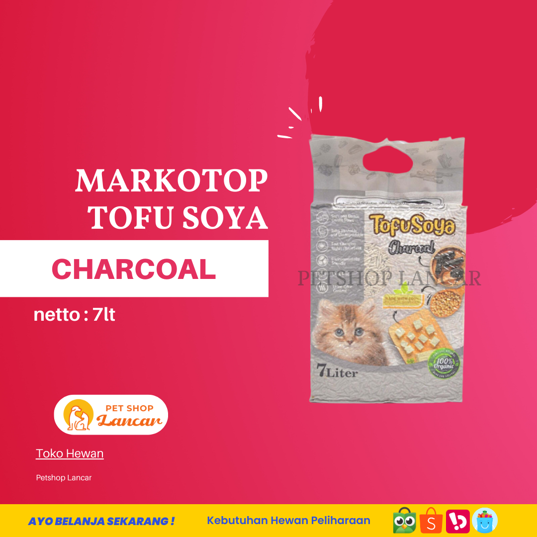 pasir kucing MARKOTOP MARKOTOPS tofu soya clump 7Liter - Charcoal