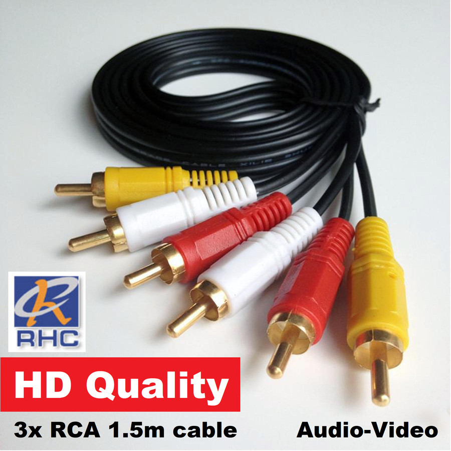 Kabel Audio Video HIFI Stereo 3 RCA Male Jack AUX HD Quality AV Cable