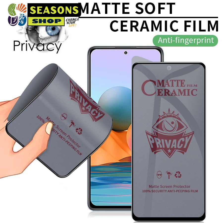 Tempered Glass Black Privacy(Anti Pecah) Mate Lentur Full Cover  For Realme C53 NFC Realme C55 Realm