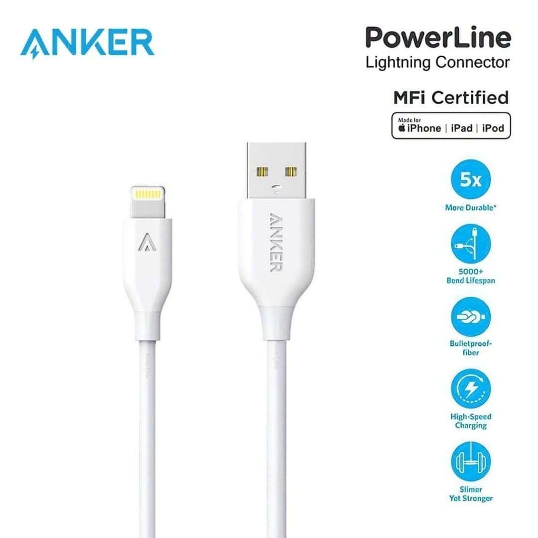 Kabel Data Lighthing ANKER PowerLine USB Lightning 3ft 0.9m High Speed cabel Data