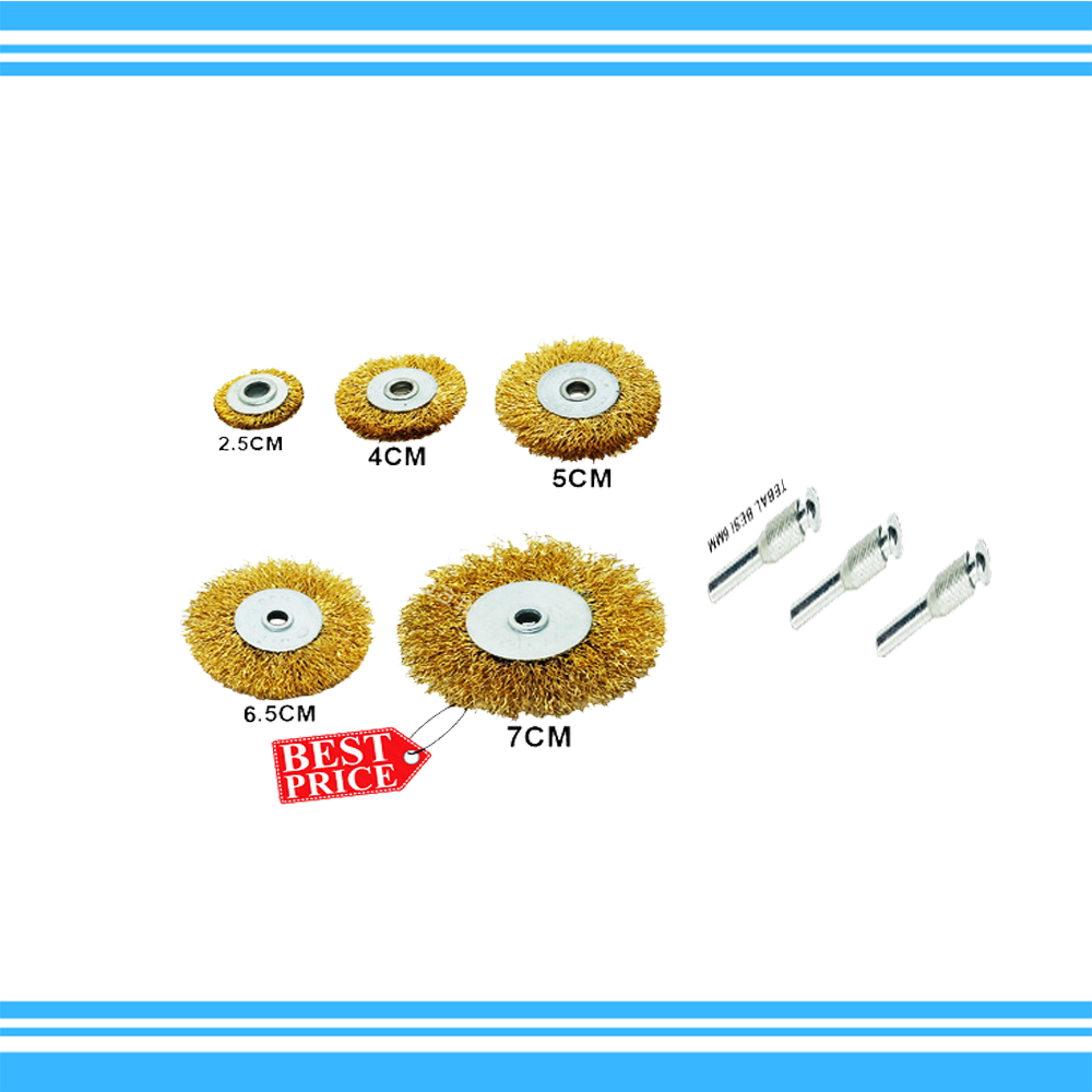 Sikat Gurinda Gepeng 1 Set Isi 5 Pcs Kuningan Freed Sikat Piring