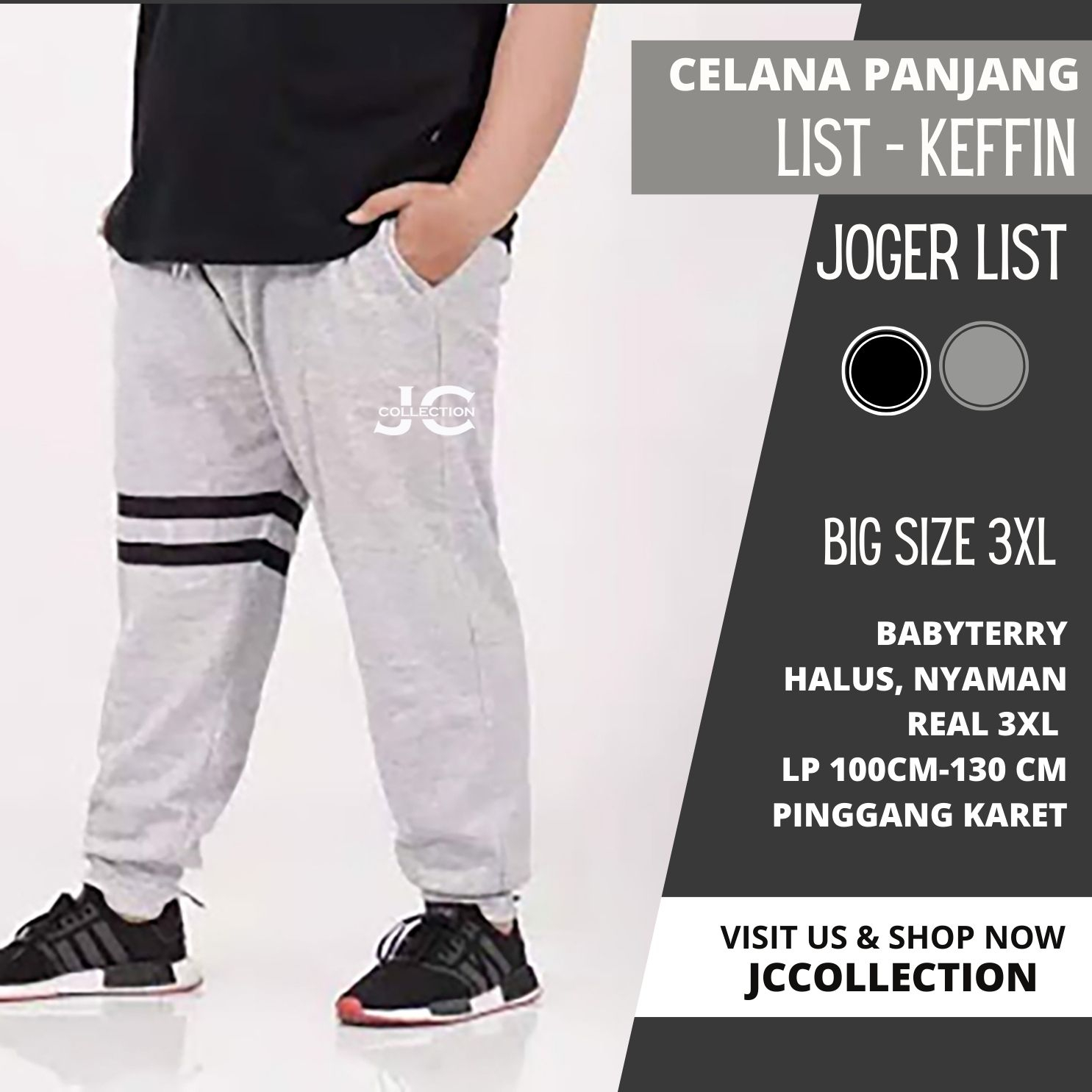 Celana Pria Jumbo Jogger Oversize Pria Kelffin / Training Joger Pants Jumbo Big Size  40-46 3XL- JCCollections