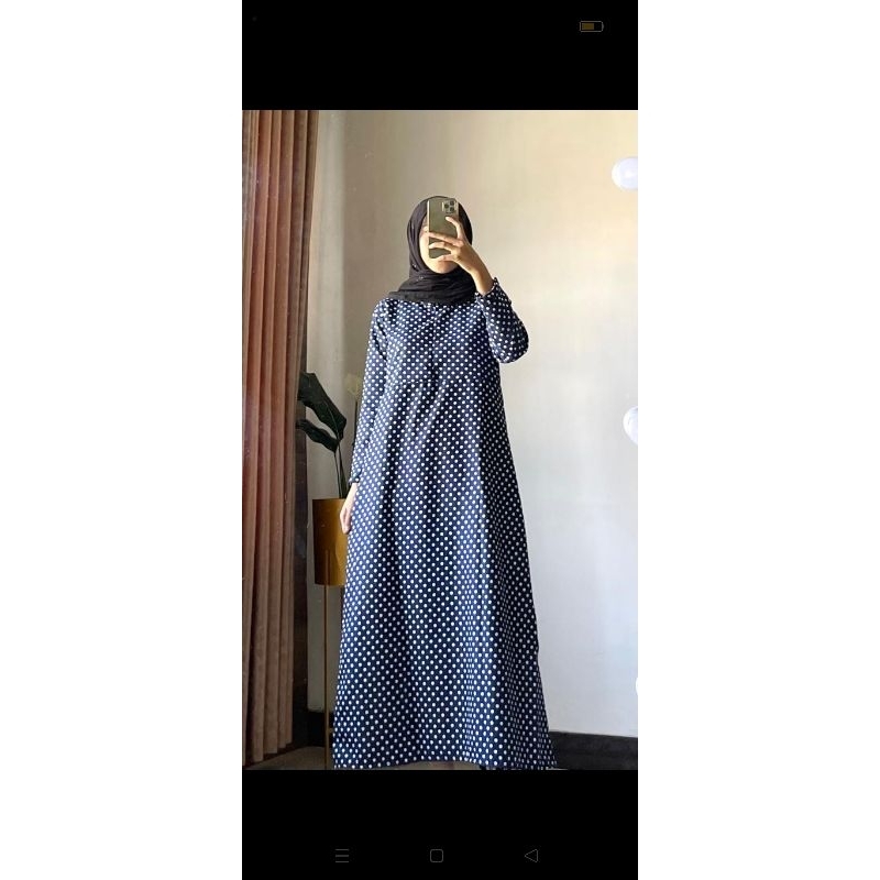 Gamis katun polkadot