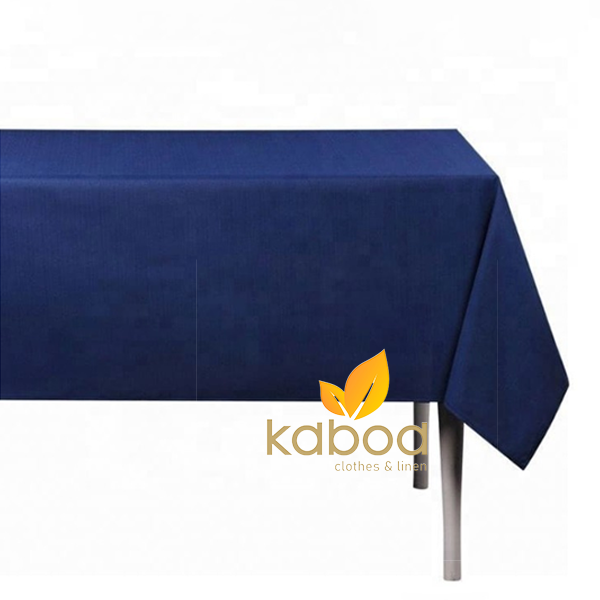 Table Cloth/Taplak Meja Persegi panjang Full Cotton/Damask Blue