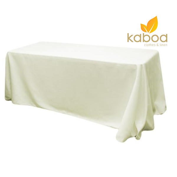 Tablecloth/taplak meja blackout polyester warna offwhite size 220x150 cm