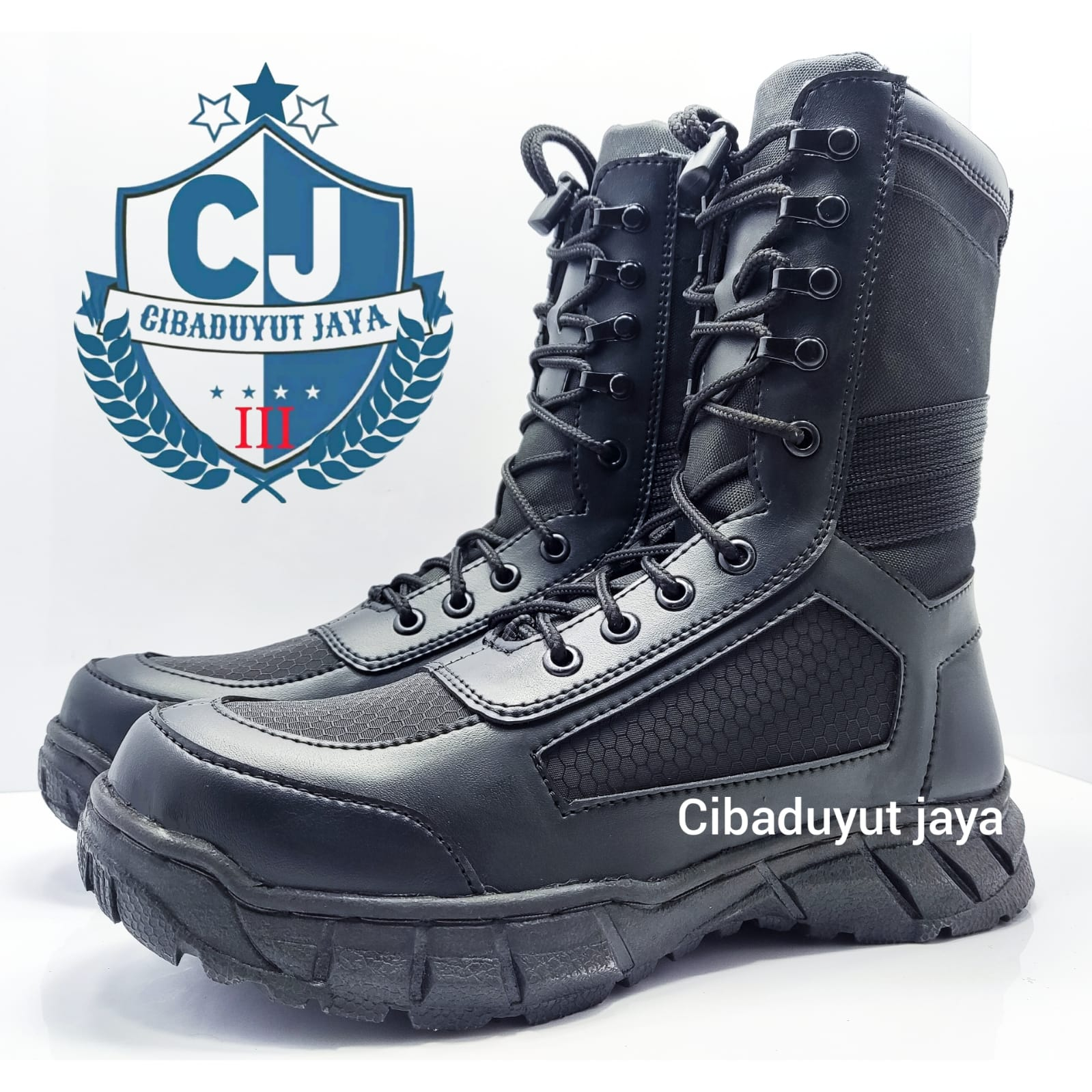 SEPATU PDL TNI POLRI SATPAM POLPP HITAM 10inchi JARING TAWON CORDURA WATERPROOF PAKAI RESLETING