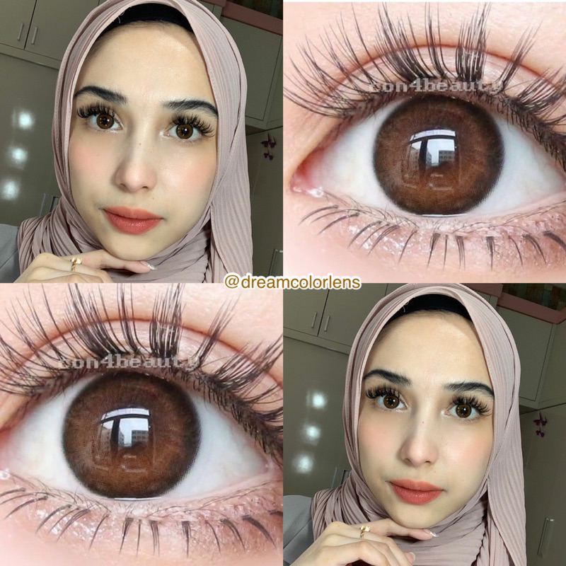 Softlens Kitty Kawaii Mini Kelly Brown / Gray / Coklat / Abu Normal Minus Beda Minus