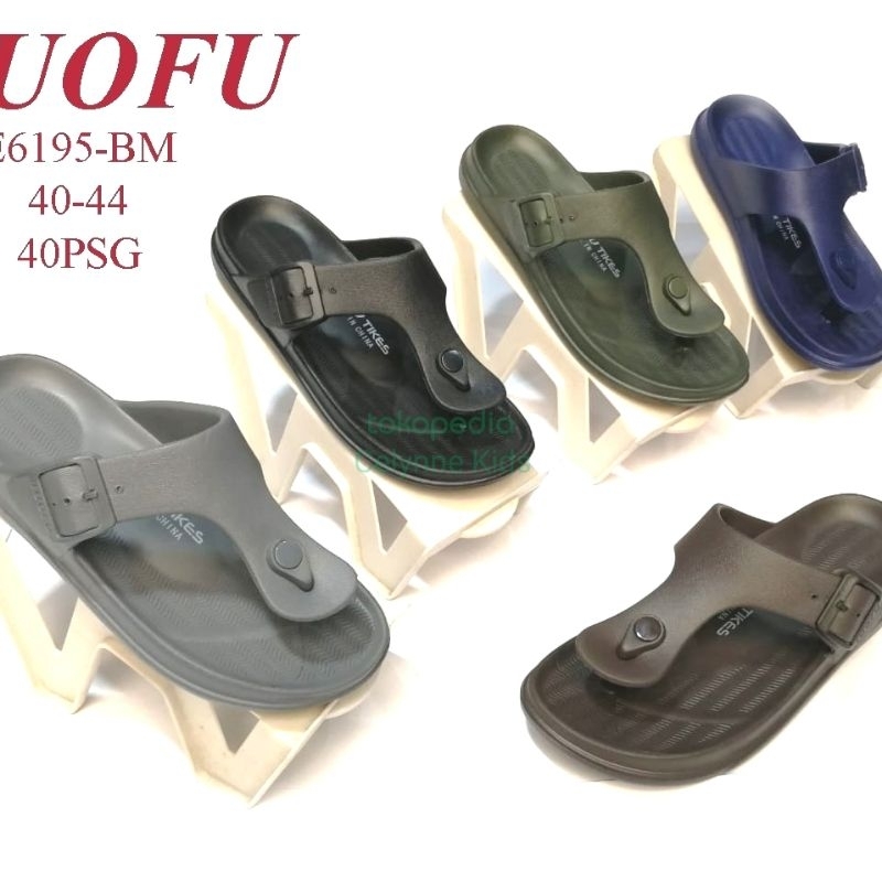 Sandal Jepit Pria Karet Anti Slip/Sandal Luofu Pria Keren Fashionable