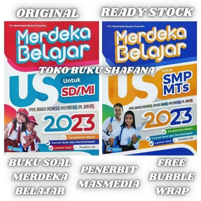 Terbaru Buku Merdeka Belajar US 2023 Masmedia Untuk SD / SMP Original - Buku Soal