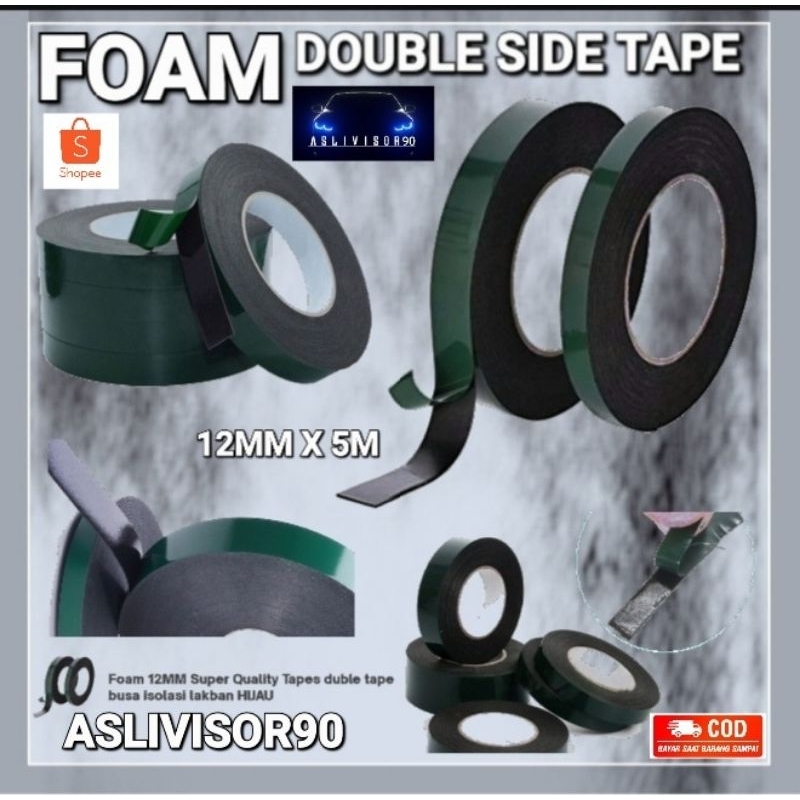 

DOUBLE FOAM TAPE HITAM RELEASE HIJAU 12MM X 5M