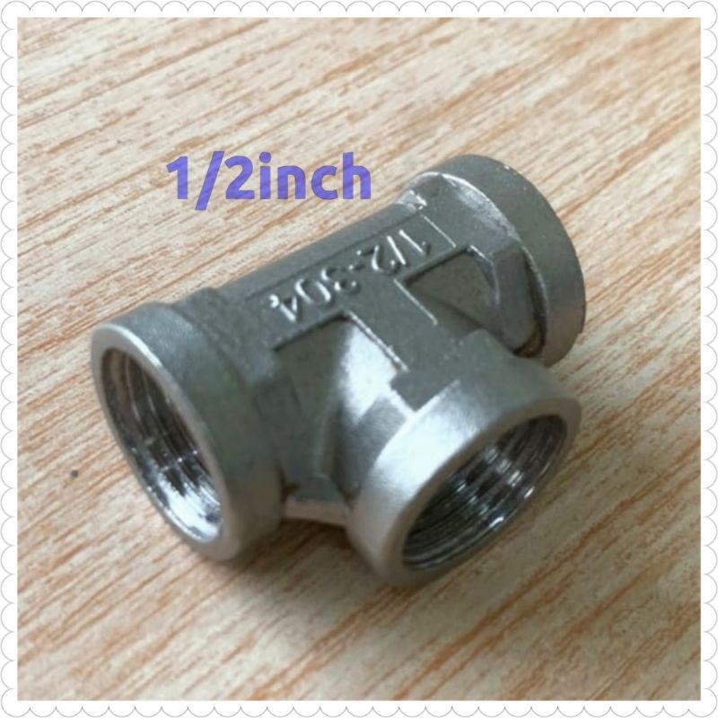 Napel TEE/TEE Drat dalam Stainless 304 berkualitas Anti karat 1/2inch,3/4inch,1inch