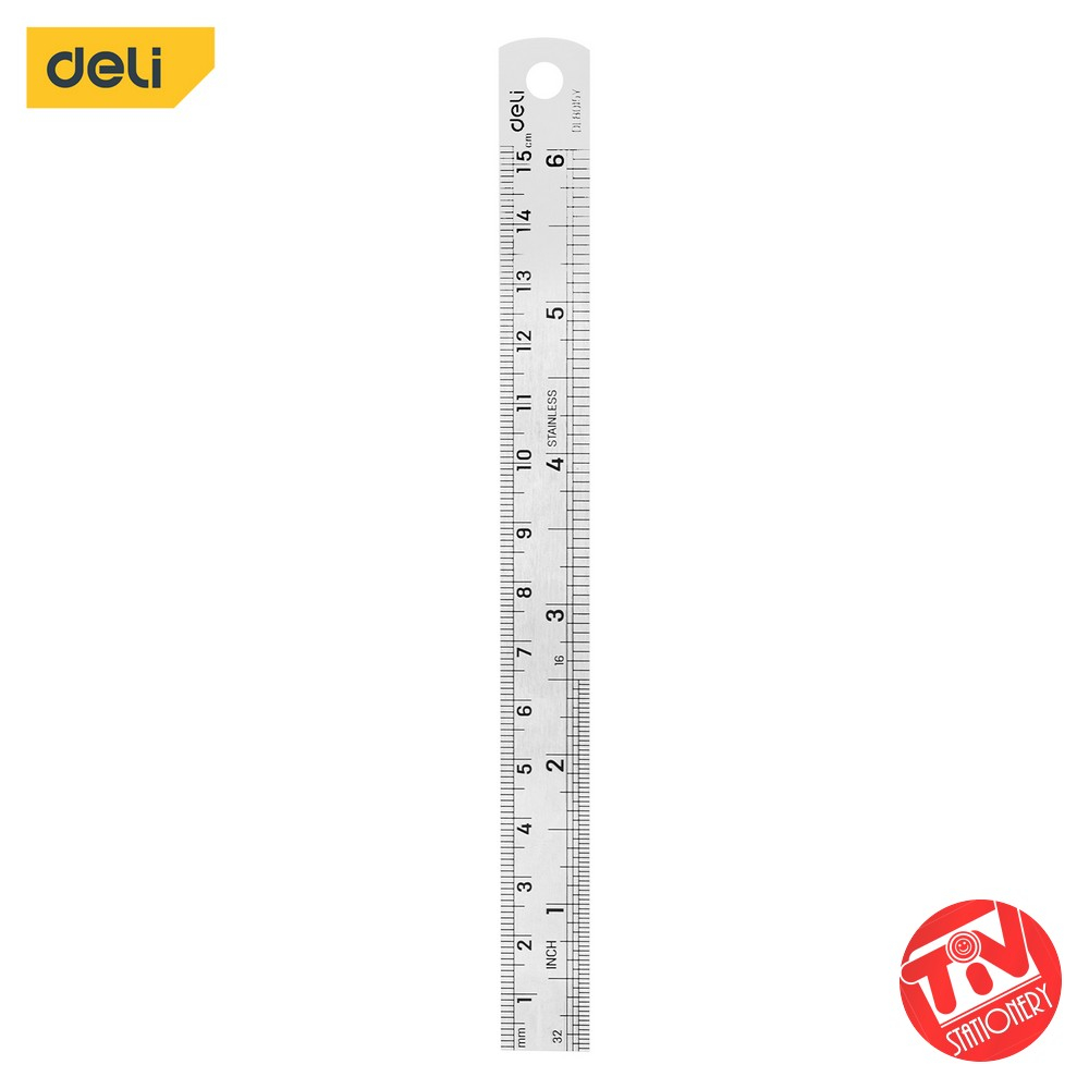 

Penggaris Besi Deli Stainless Steel Ruler 15 cm