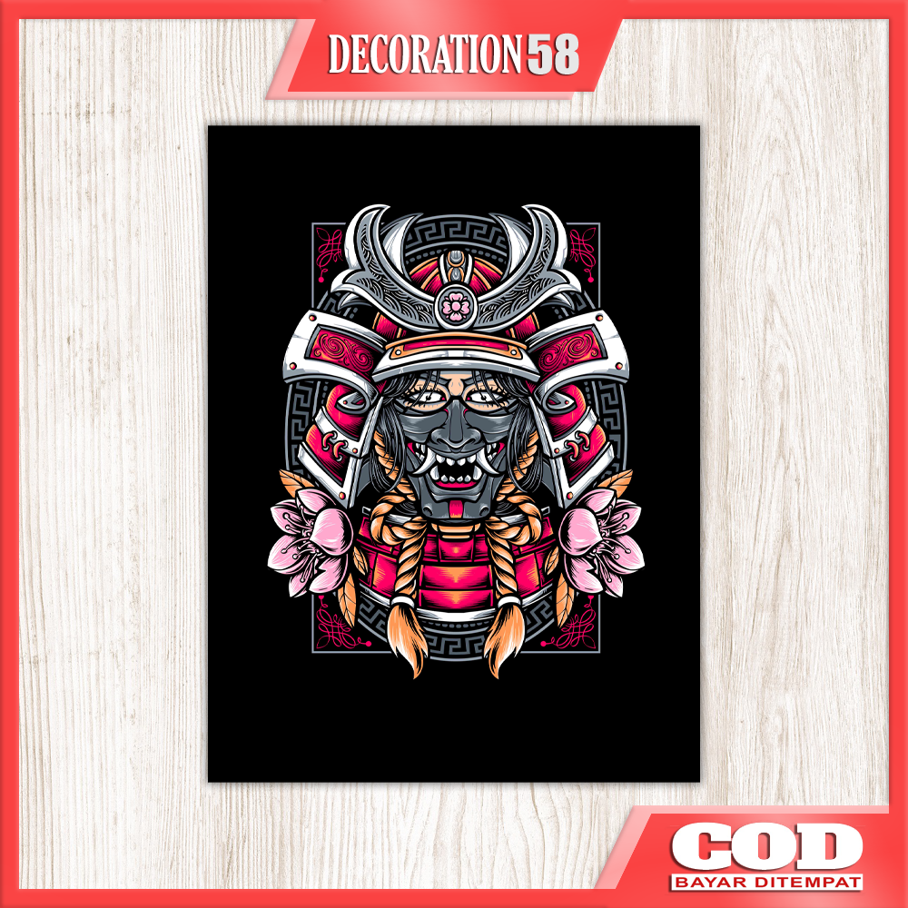 Wall Decor Poster Kayu Dekorasi Hiasan Pajangan Dinding Gambar Cultur Japan Jepang Samurai Viking Hi