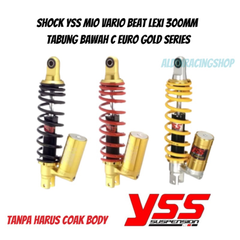 Shock YSS Mio Vario Beat Lexi 300MM Tabung Bawah C EURO Gold Series