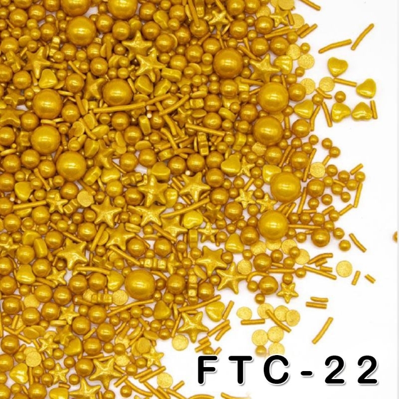 

SPRINKLE/MUTIARA/HIASAN CAKE FTC-22 15GR GOLD BINTANG LOVE BULAT