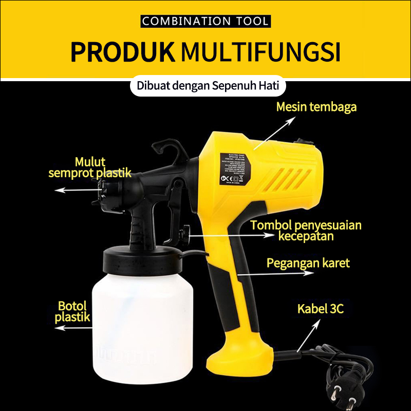 800ML 400Watt Electric Spray Gun / mesin cat semprot listrik / mesin semprot spray gun/Alat Semprot