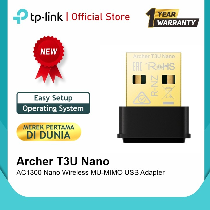 TPLINK Archer T3U Nano/ T2U/ T3U AC1300 Nano Wireless MU-MIMO USB Adapter