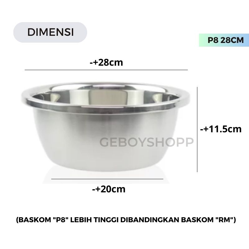 Baskom Stainless / Baskom Tinggi / Mixing Bowl Serbaguna Stainless Premium High Quality Anti Karat 1Set Medium 4Pcs