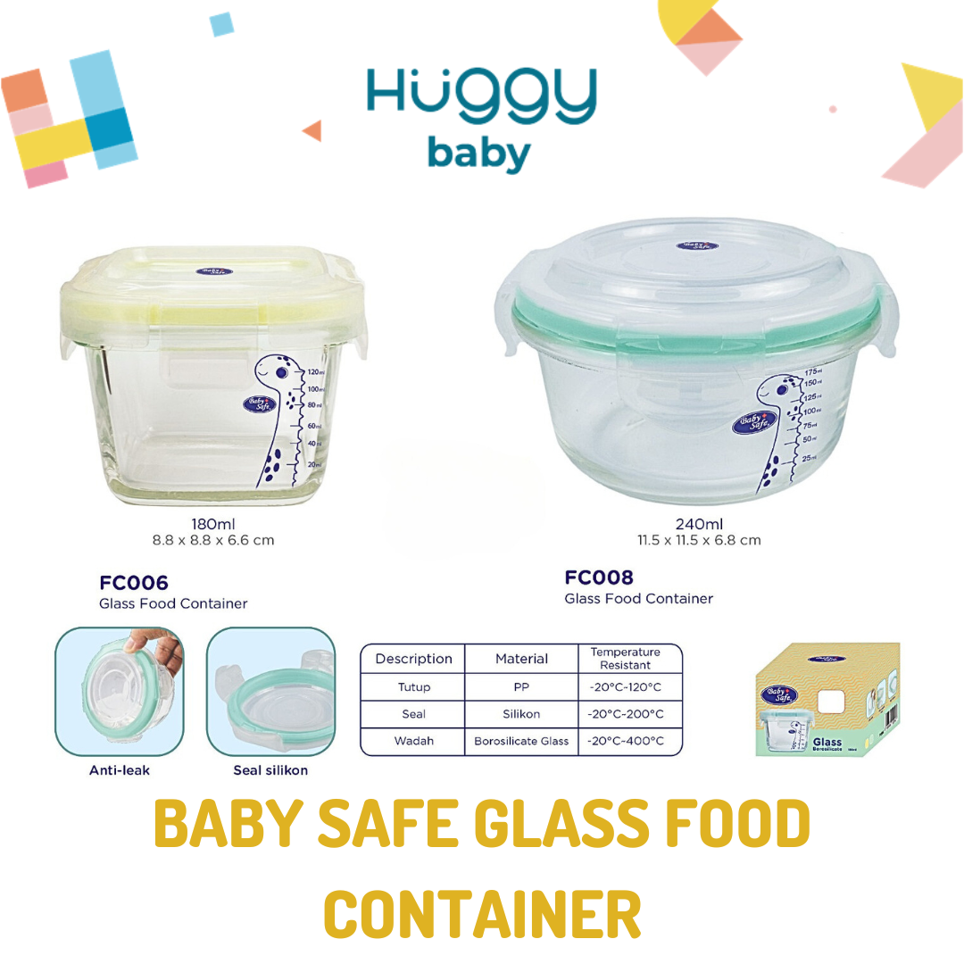 Baby Safe FC006 FC008 Glass Food Container | Wadah Kaca Makanan Serbaguna