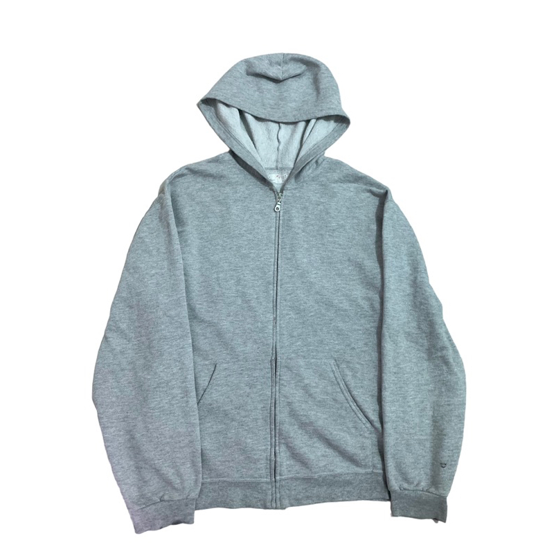 blank hoodie zip grey