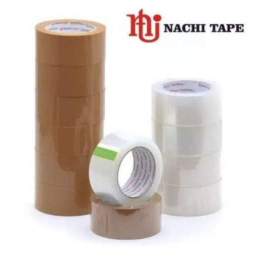 

Lakban Nachi Tape Bening & Coklat 100 Yard