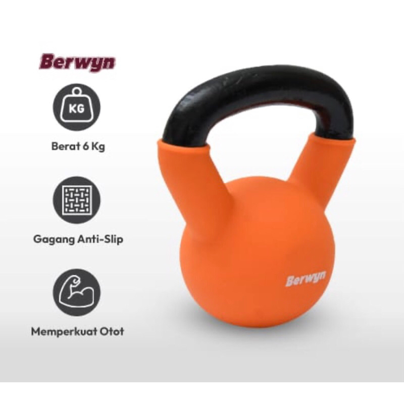 BERWYN DUMBBELL NEOPRENE KETTLEBEL 4/6/8/10/12KG/ACE BERWYN NEOPRENE KETTLEBEL 4-12 KG