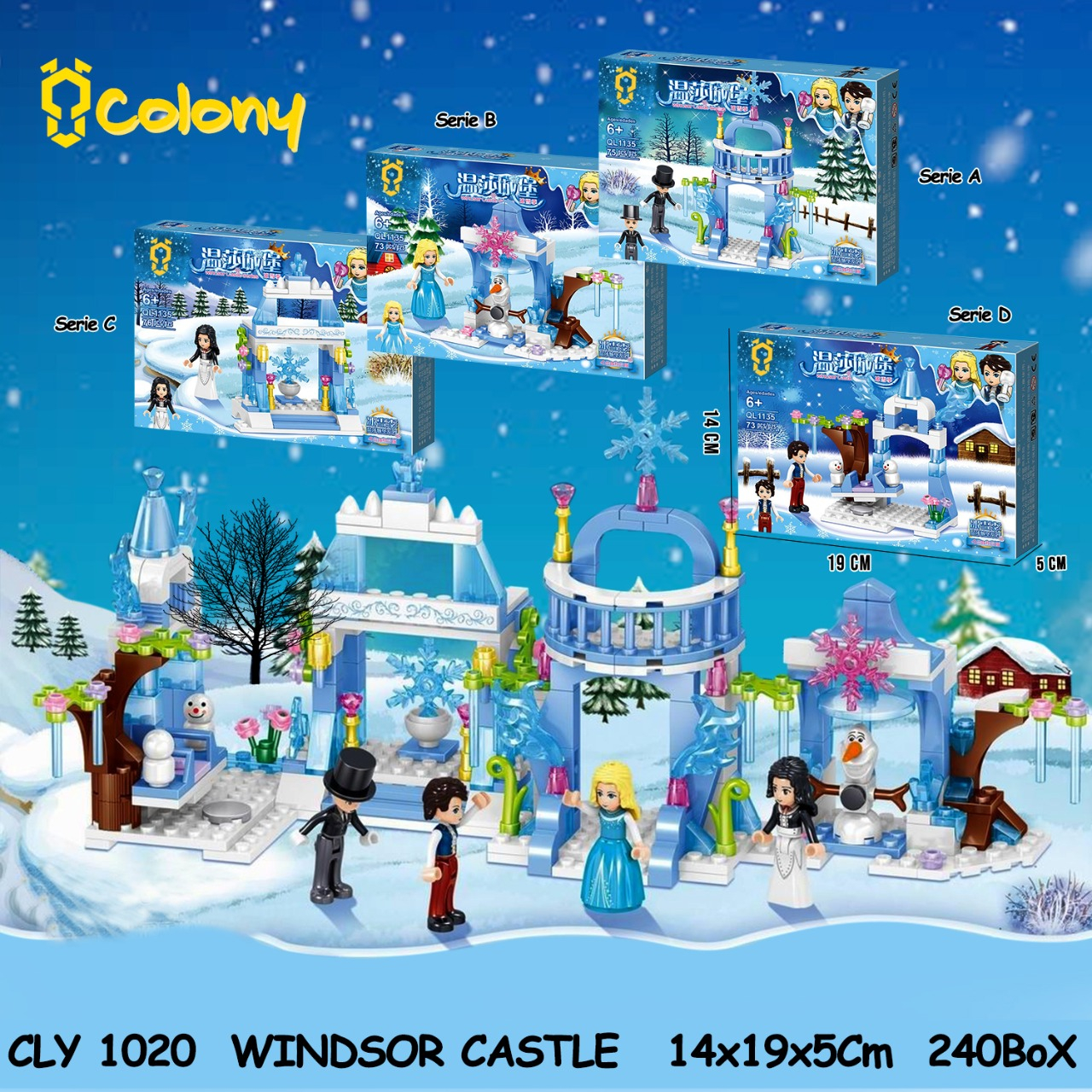 PROMO CLY1020 Snow Castle Blok BLock Balok Bricks Tumpuk Building Set Mainan Anak Hobi Koleksi Model Kit