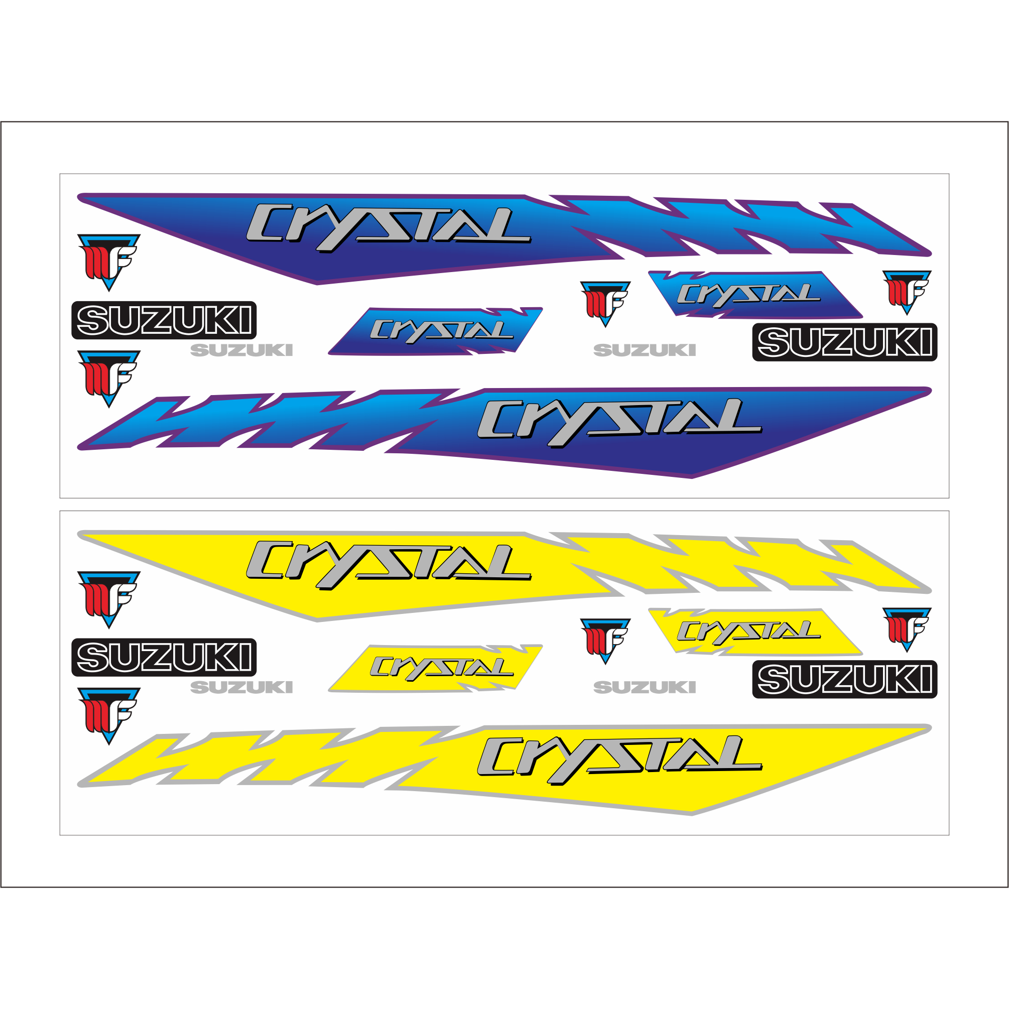 STRIPING SUZUKI CRYSTAL 1992 STIKER VARIASI BIRU KUNING
