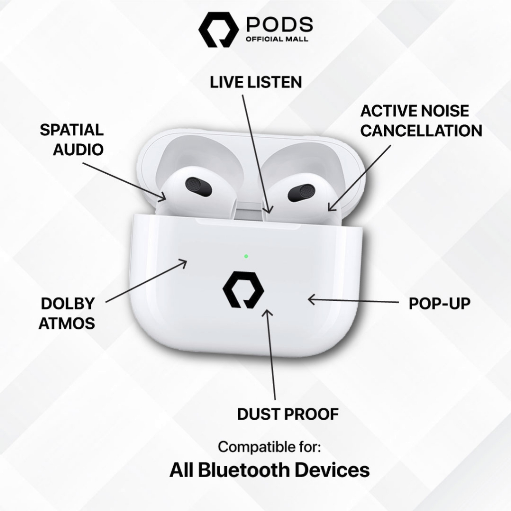 ✅ThePods TWS G3 2023 Edition Final Upgrade Wireless Charging [Pop Up  &amp; Serial Number Detectable] Headset Bluetooth by PodsIndonesia