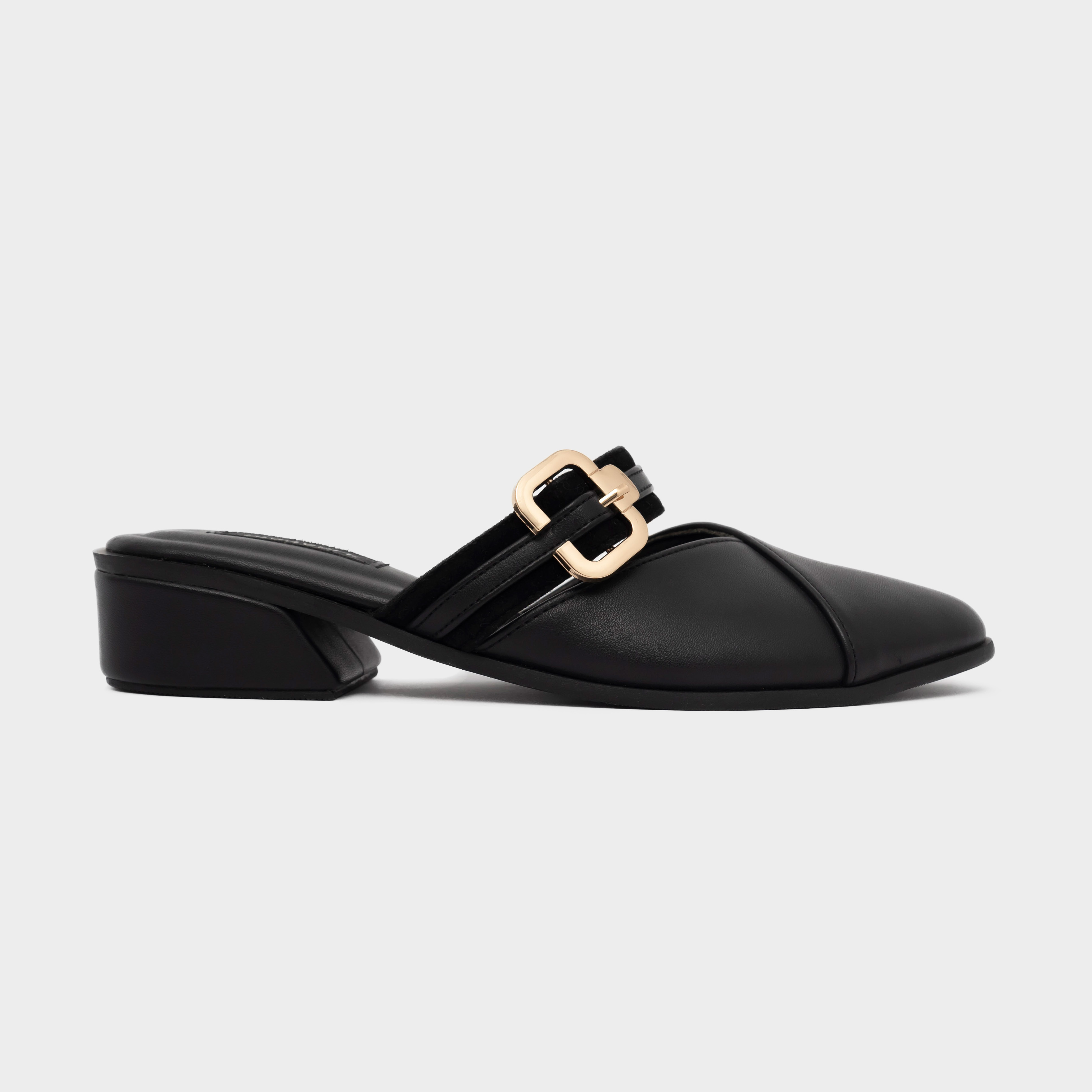 Dianable - Naura Heels Mules Shoes (Black -  White -  Peanut)