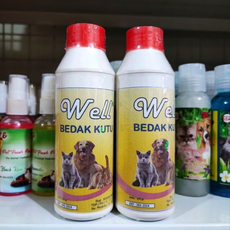 Well Bedak Kutu 200gr - Bedak Kutu Hewan